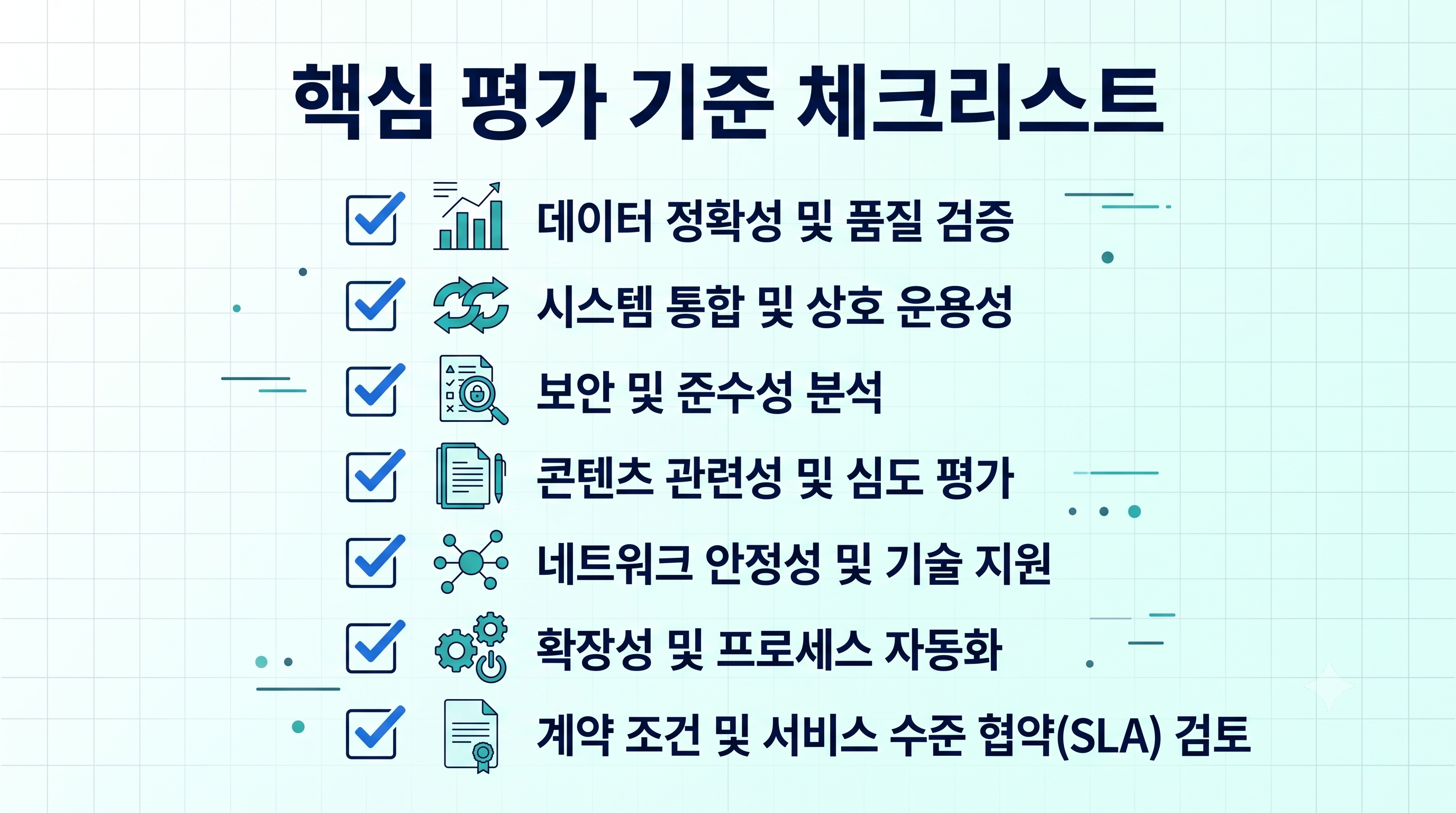 GEO 대행사 선정 체크리스트 7가지 인포그래픽